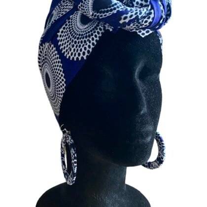 Ensemble foulard & créoles en wax