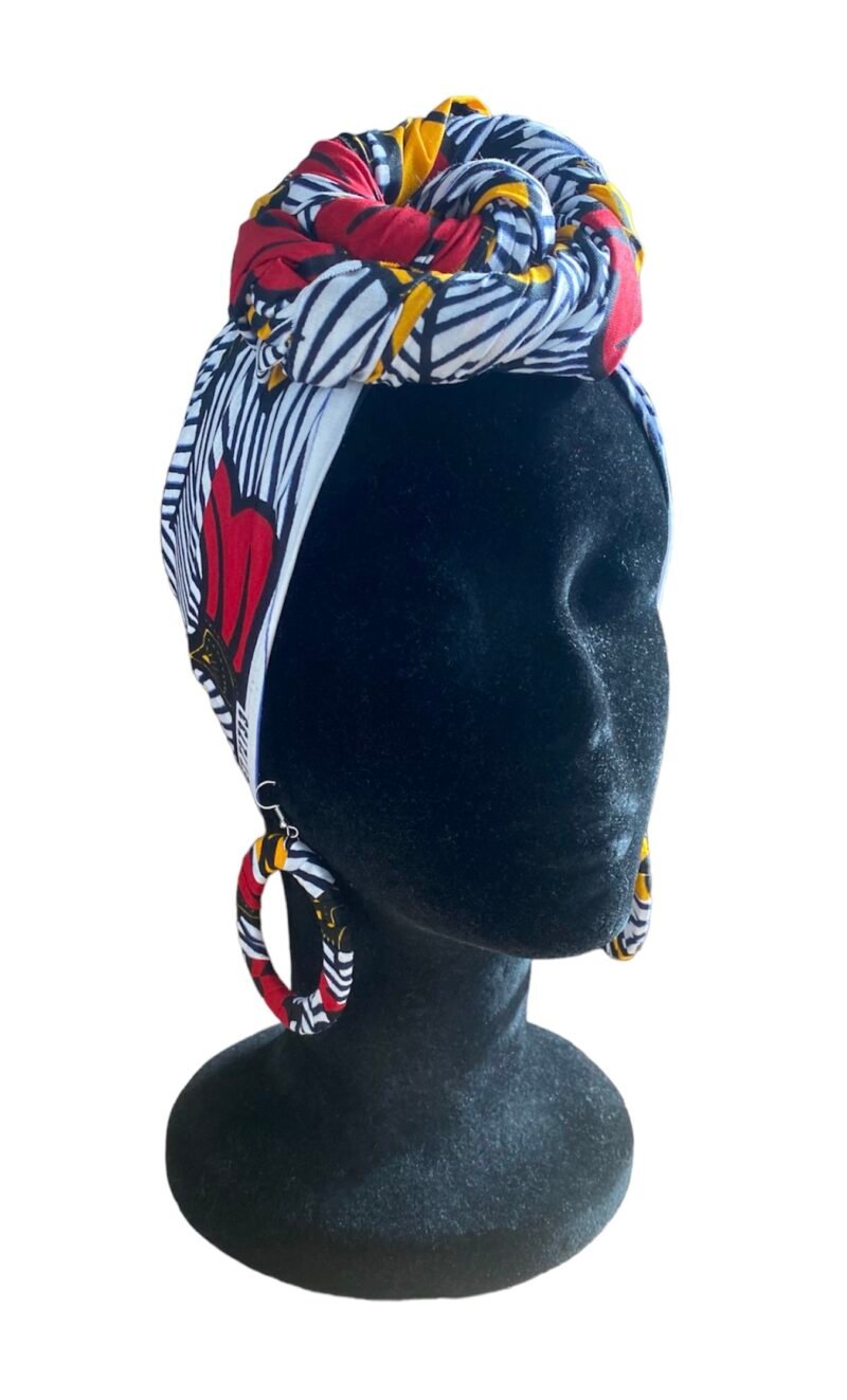 Ensemble foulard & créoles en wax