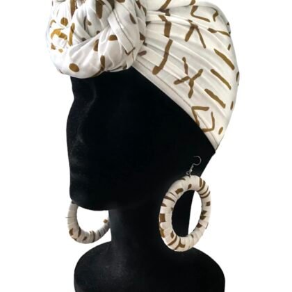 Ensemble foulard & créoles en wax